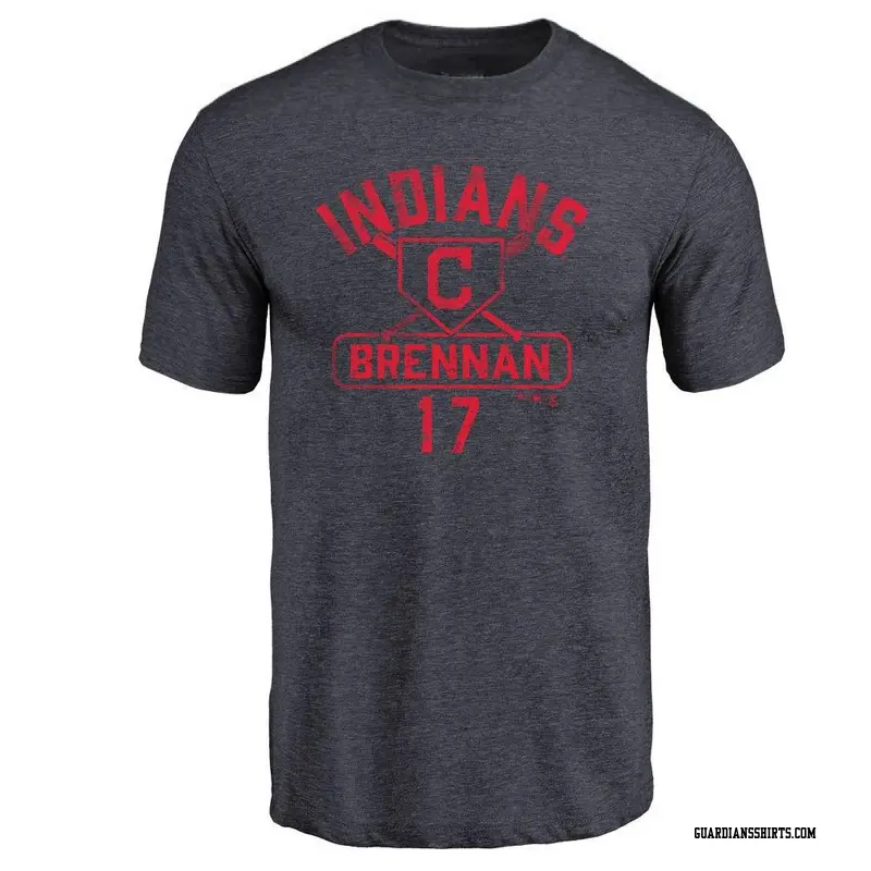 Men's Cleveland Guardians ＃17 Will Brennan Navy Branded Base Runner T-Shirt