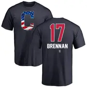 Men's Cleveland Guardians ＃17 Will Brennan Navy Branded Name and Number Banner Wave T-Shirt