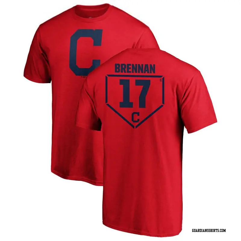 Men's Cleveland Guardians ＃17 Will Brennan Red Branded RBI T-Shirt