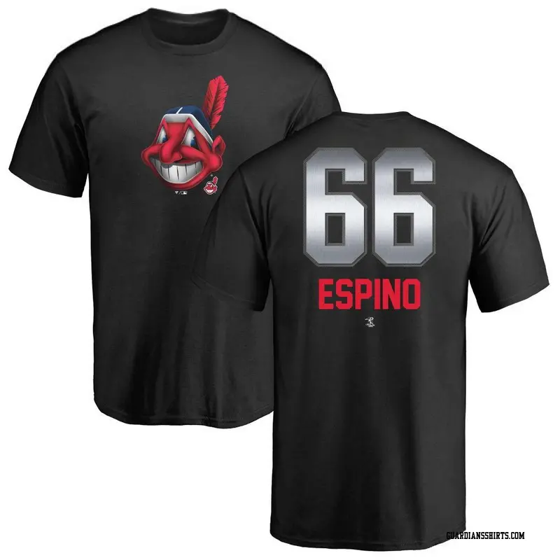 Men's Cleveland Guardians ＃66 Daniel Espino Black Midnight Mascot T-Shirt