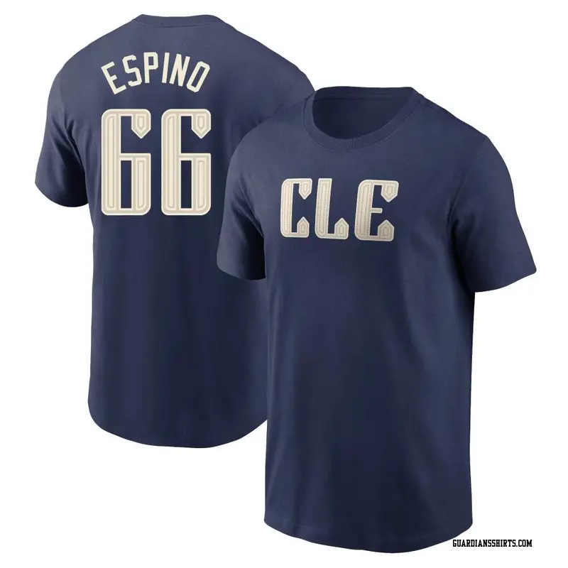 Men's Cleveland Guardians ＃66 Daniel Espino Navy 2024 City Connect T-Shirt