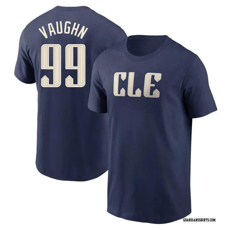 Men's Cleveland Guardians ＃99 Ricky Vaughn Navy 2024 City Connect T-Shirt