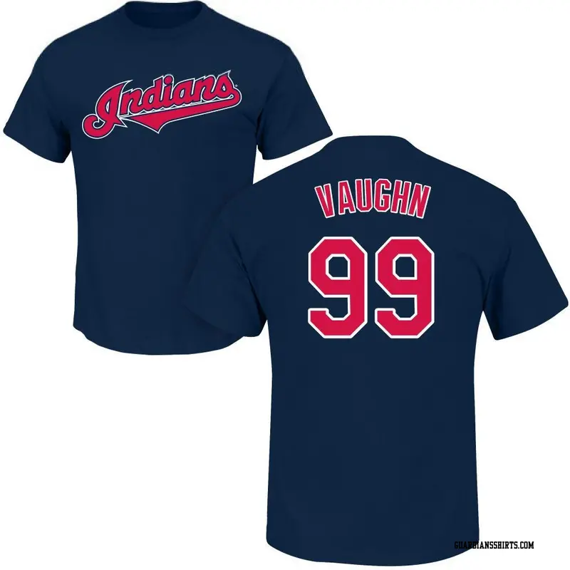 Men's Cleveland Guardians ＃99 Ricky Vaughn Navy Roster Name & Number T-Shirt