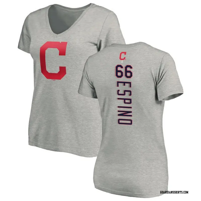 Women's Cleveland Guardians ＃66 Daniel Espino Ash Backer Slim Fit T-Shirt