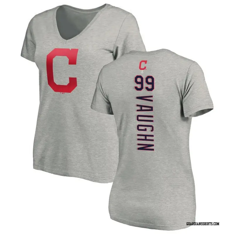 Women's Cleveland Guardians ＃99 Ricky Vaughn Ash Backer Slim Fit T-Shirt